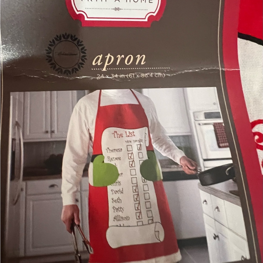 Holiday New Adult Christmas Apron Naughty Nice List Cute Names Boys or Girls